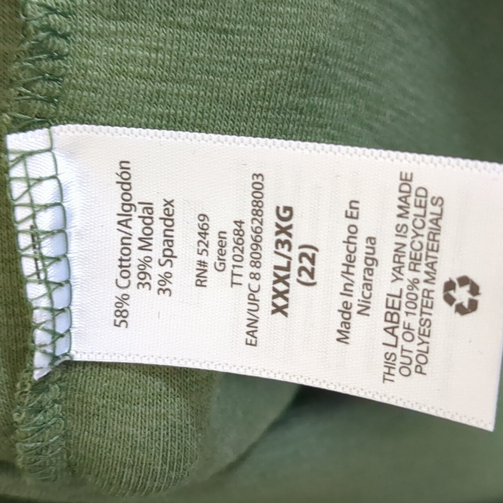 NWOT Time and Tru Olive Green Top XXXL - Picture 3 of 5